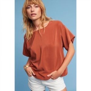 Anthropologie Textured Silk Tee